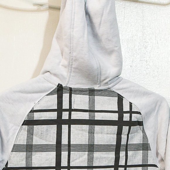 MATIX Boys White Plaid Combo Hooded Sweater - Picture 5 of 5